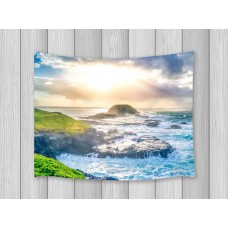 Ocean Coast Island Sunshine Print Tapestry For Living Room Dorm Wall Hanging Rug   253814741307